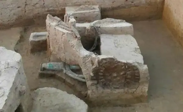 Sinauli Bronze Age chariot — ASI excavation find, Baghpat