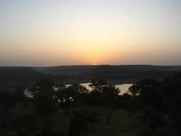 Sunrise over the Gandhi Sagar reservoir near Neemuch, Neemuch