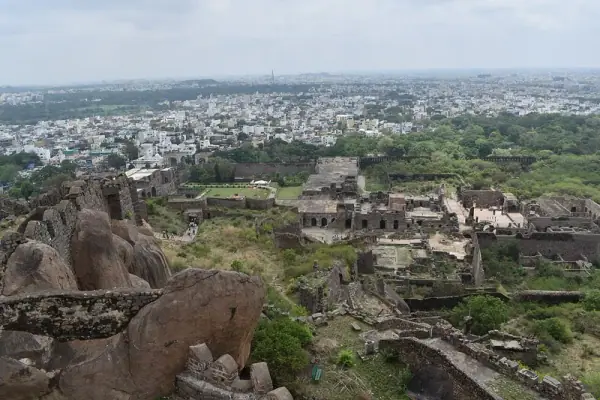 Golconda Fort aerial, Hyderabad