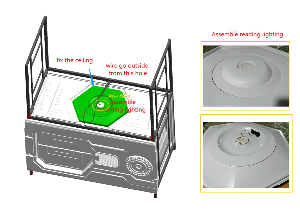 11. Assemble top ceiling for bottom capsule