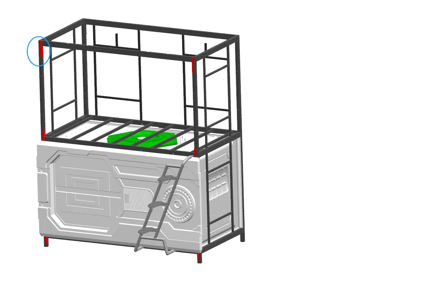 14. Assemble frame of top capsule